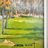 Oil on hardboard, landscape signed Pierre Douet
