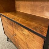 Bibliothèque plaquée noyer vintage, années 1960