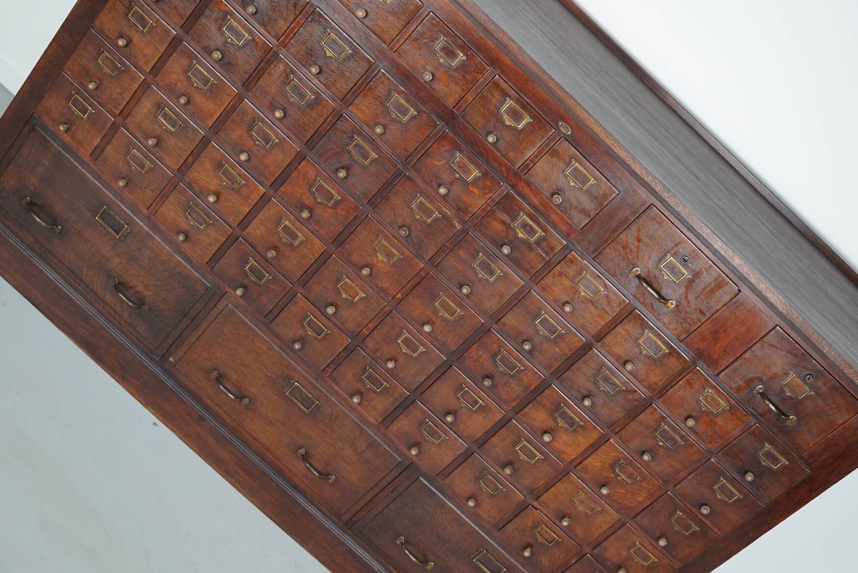Large French oak notary apothecary cabinet / filing cabinet, 1920/30s