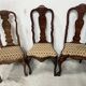 Set of eight Dutch marquetry chairs from the 19th century.