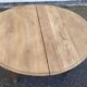 Renovated round Art Deco dining table, extendable, made of solid oak, 145cm.