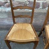 8 vintage rustic mulched chairs