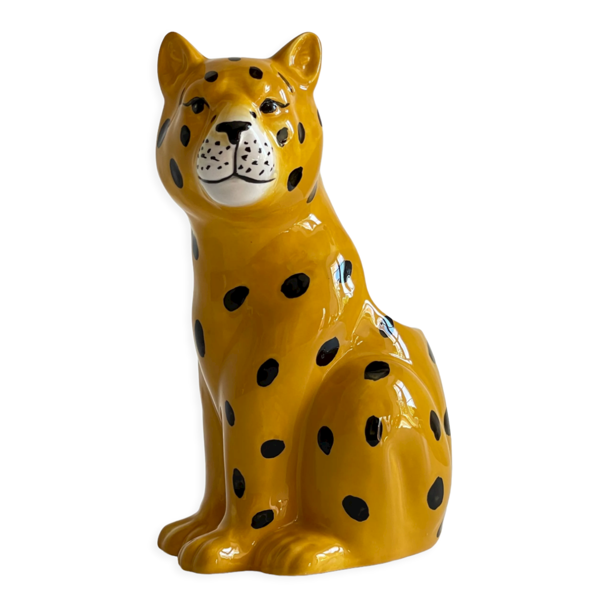 Pot leopard ceramic cache vintage