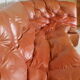 Flexible sofa, orange vinyl and foam, France, circa 1970