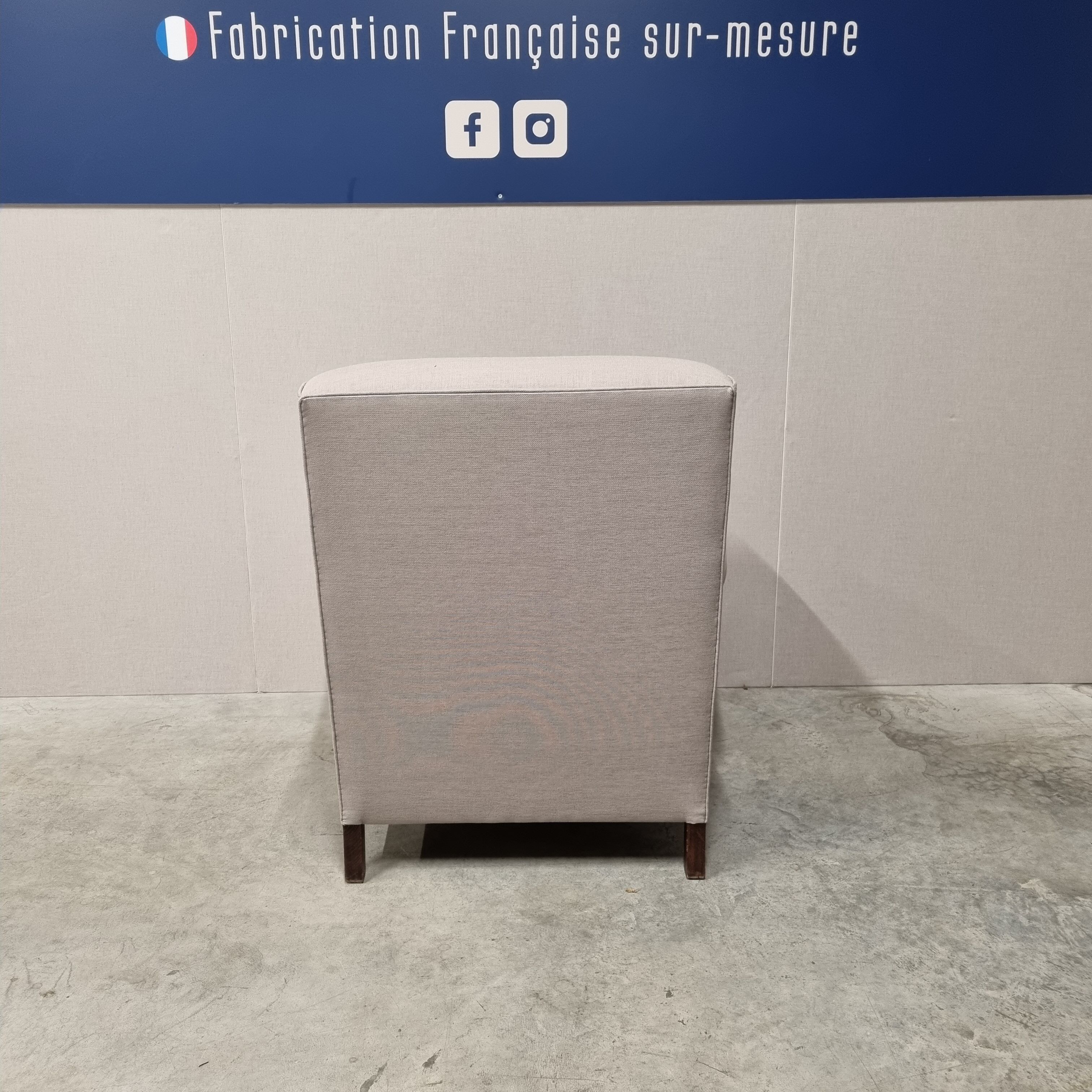 Pair of club armchairs in art deco grey fabric