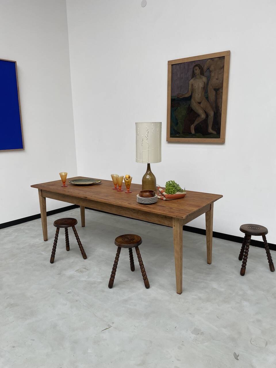 Pine and oak farmhouse table 220 cm