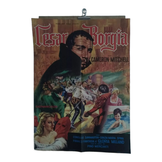 Affiche pliée de cinéma originale César Borgia année 1962