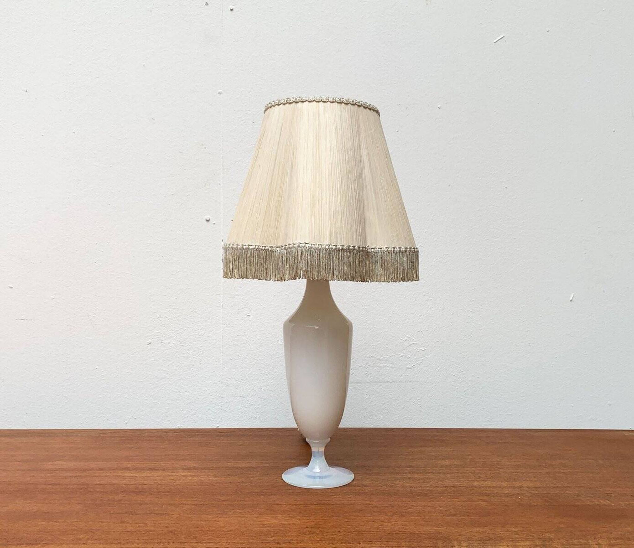 French opaline glass table lamp from the mid-century Sèvres, 1960s.