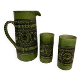 Service jug and porcelain glasses from the 1950s.