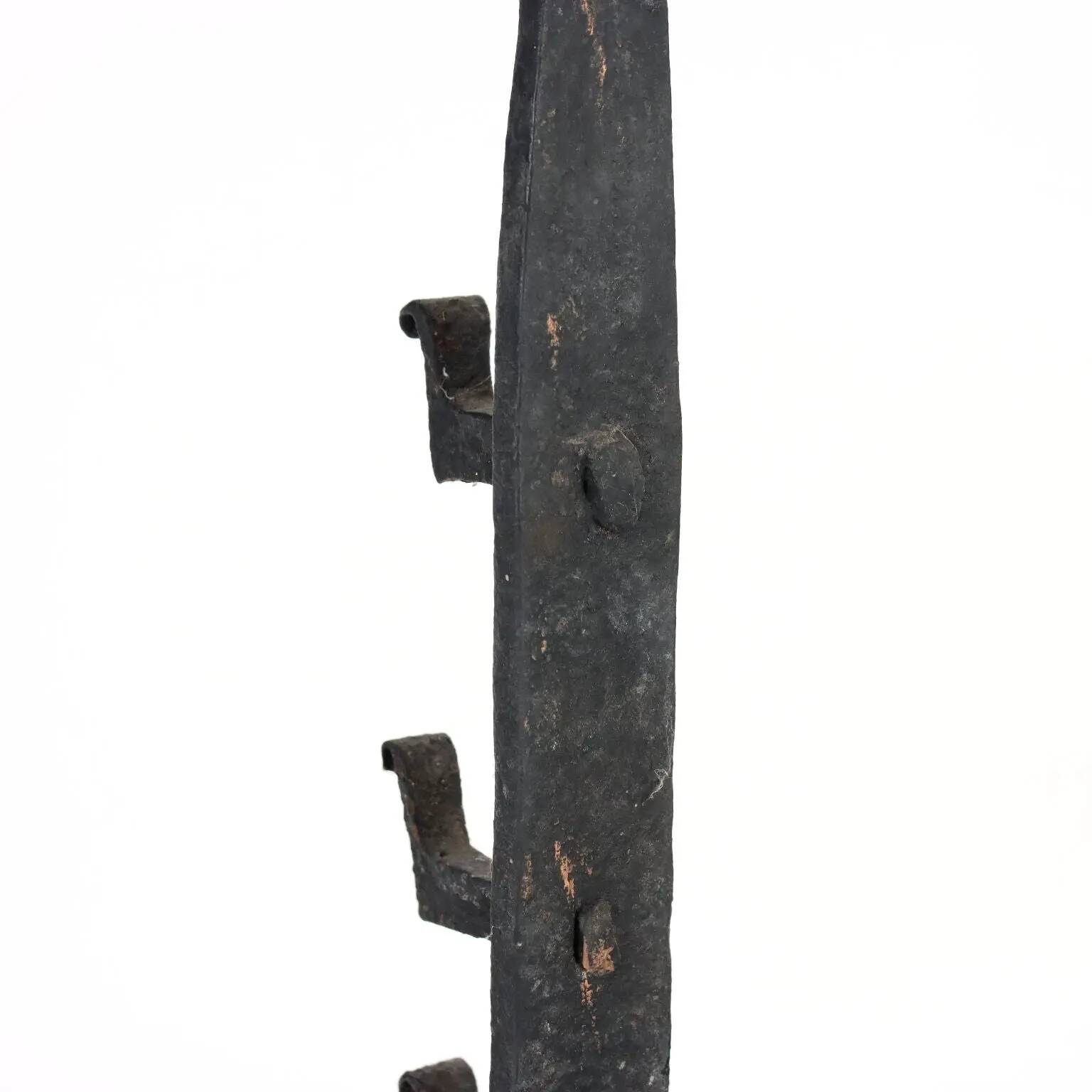 Chenets anciens en fer forgé, Europe, fin XIXe siècle