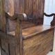 Entrance furniture, Breton wardrobe in oak and chestnut from the 19th century.