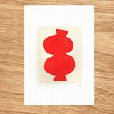 Abstract painting - Majo - Red - Signed Eawy