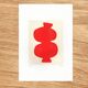 Abstract painting - Majo - Red - Signed Eawy