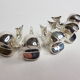 Set of 5 named "whales" in silver metal