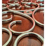 Orfèvrerie De Chambly France vintage Smoke Glass Inox Cheese Platter