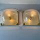 Pair of wall lights or flush mounts in plexiglass by Leola, 1970s, Germany.
