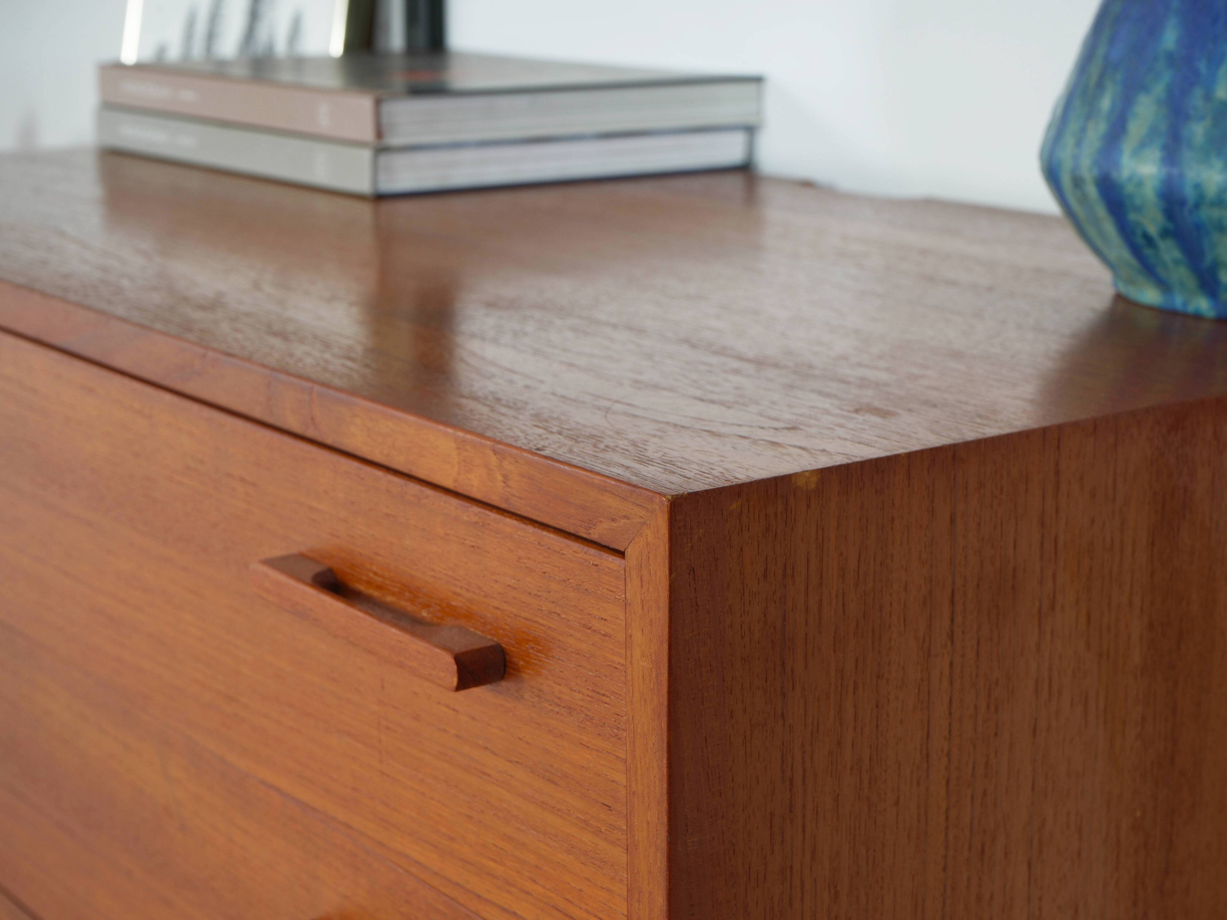 Modular shelving Kai Kristiansen, teak veneer, Danish design 1960s