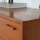 Modular shelving Kai Kristiansen, teak veneer, Danish design 1960s