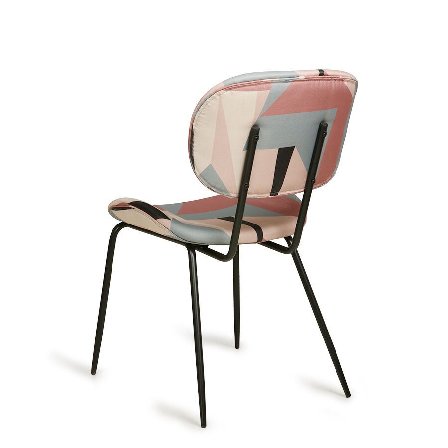 Pink patterned fabric chair