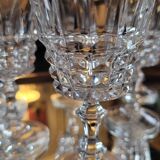 Set of 10 cut crystal stemmed glasses - France, circa 1950-197