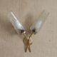 French vintage retro double wall light gold metal with glass shades