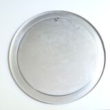 Round brushed aluminium mirror, 1970s