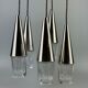 60s 70s hanging lamp cascade lamp 5 lights glass & chrome space age design