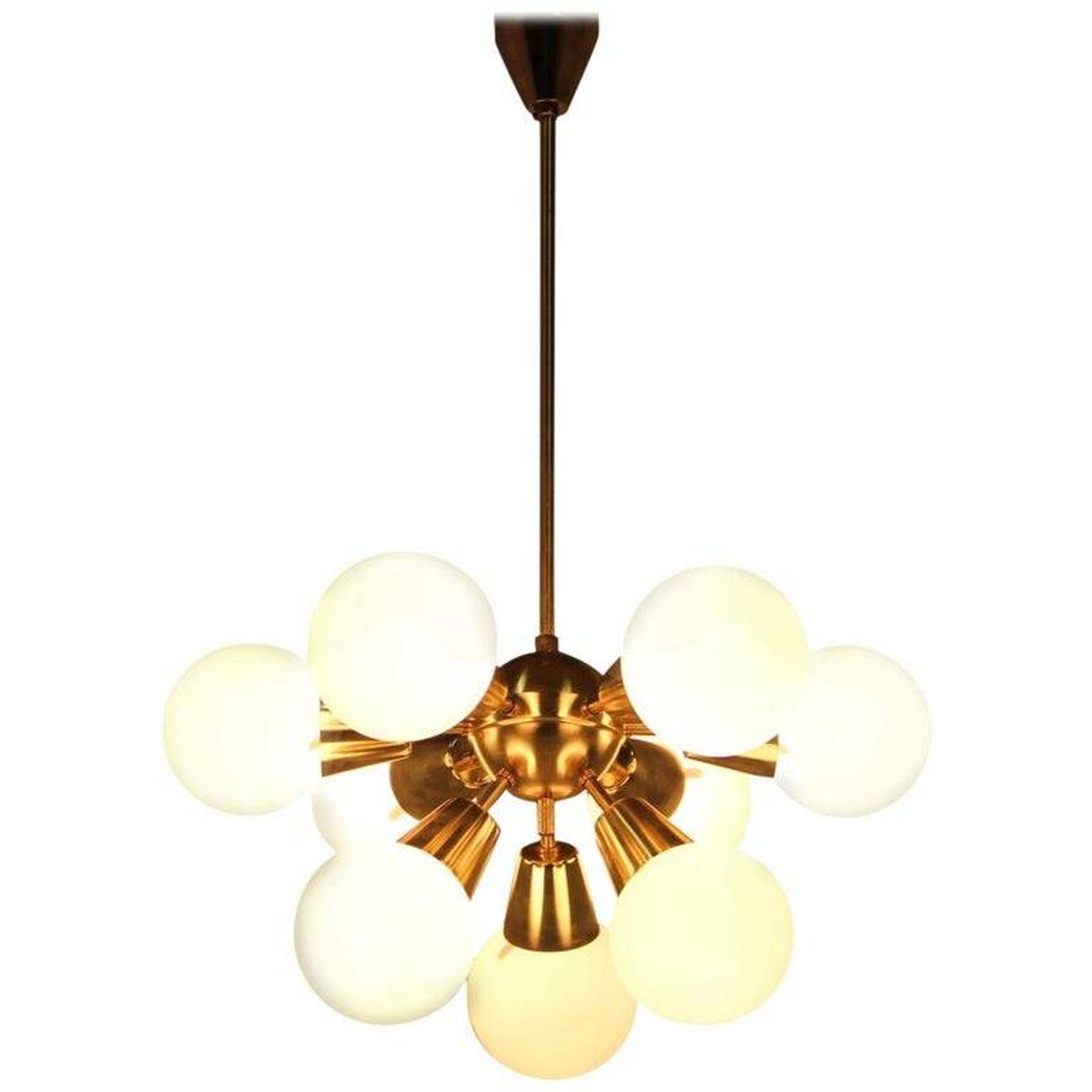 Chandelier Sputnik de l'ère spatiale du milieu du siècle, années 1970