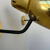 Pair of vintage adjustable wall lights, brass, France 1960