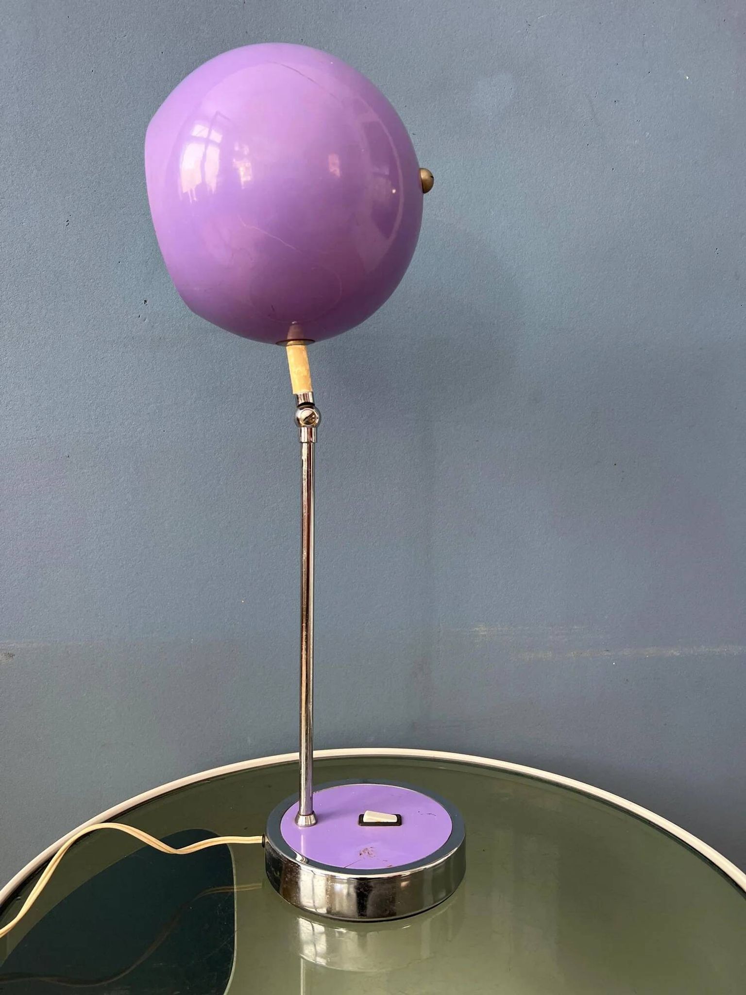 Vintage purple Herda space age eyeball desk lamp