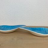 Flat and two Mistral cups by Salins France, blue, 60s