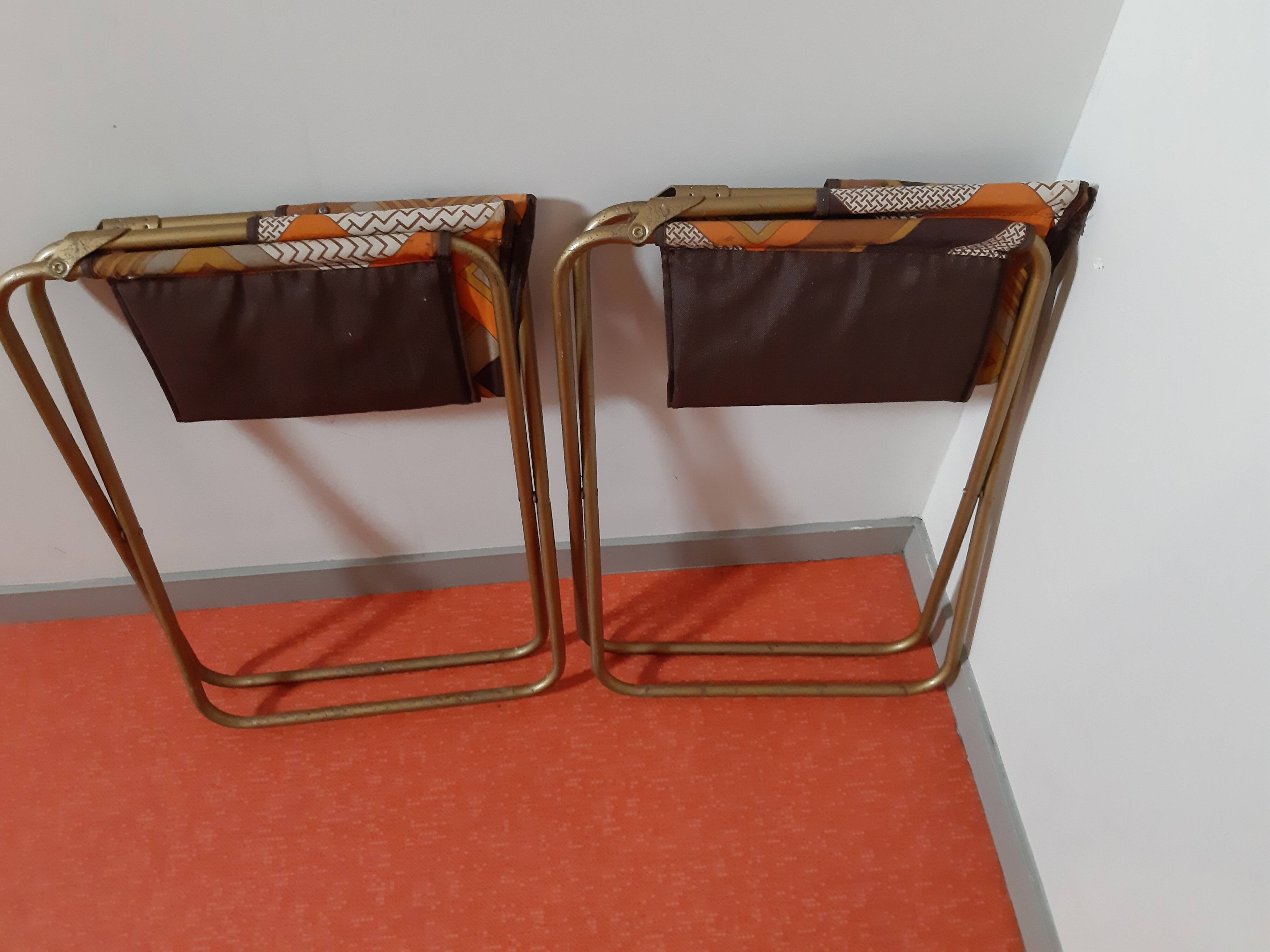 Pair of foldable camping chairs from the 70s