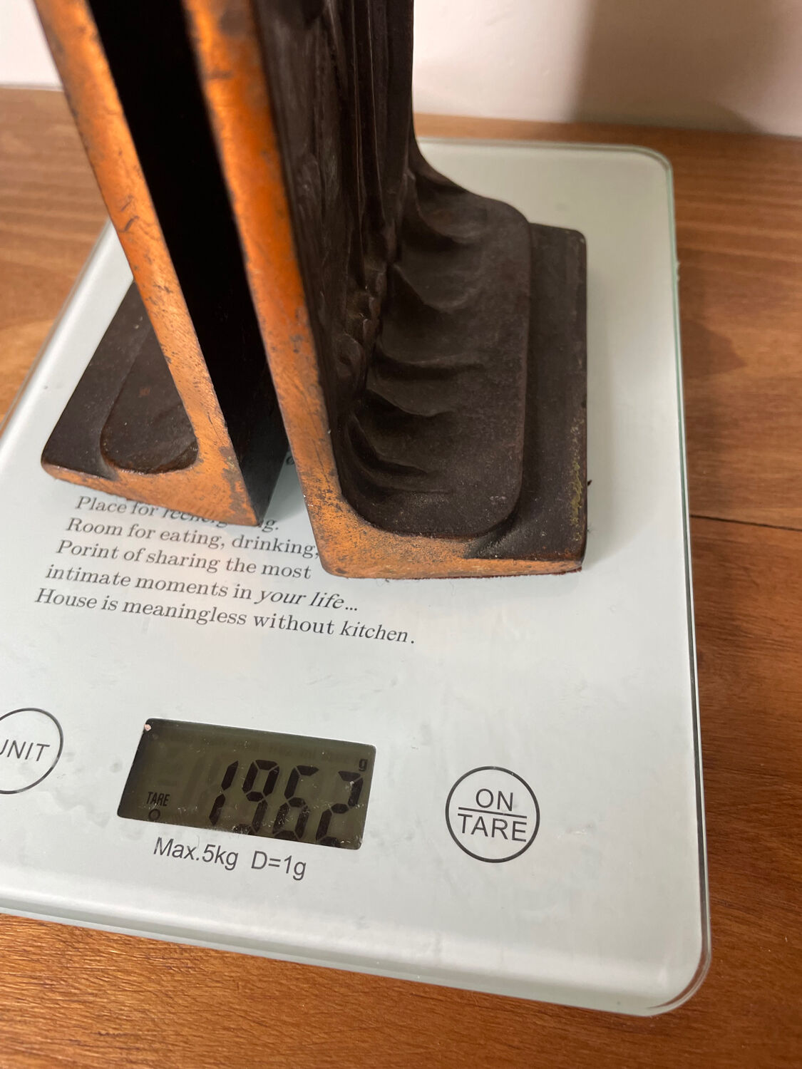 Serre-livres vintage en fonte - motif bateau ancien