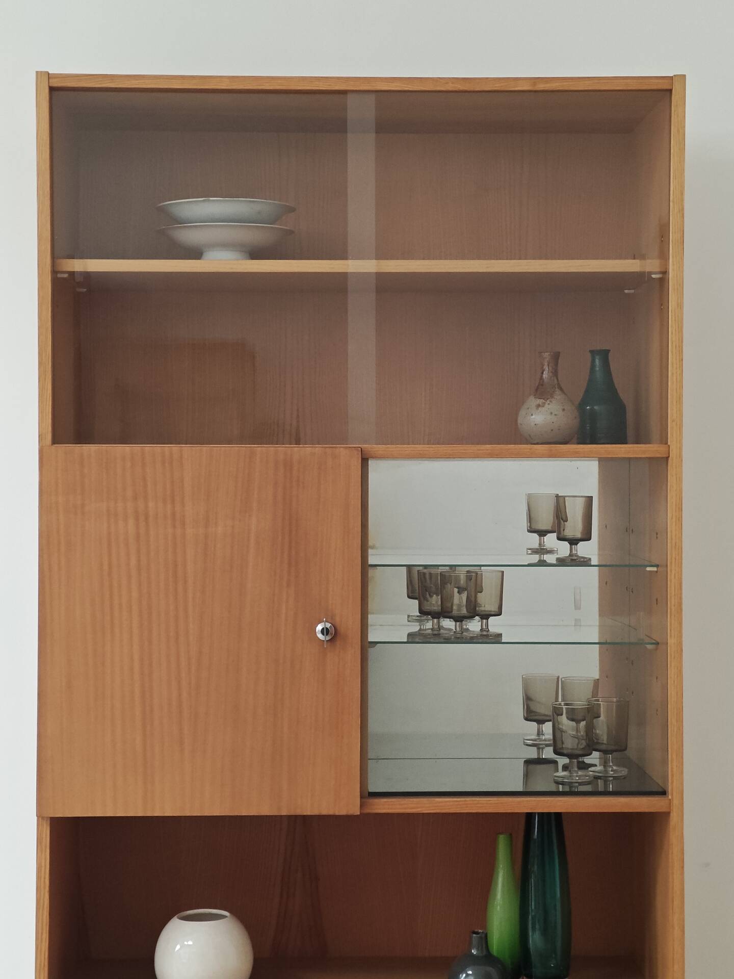 Tall two-body cupboard by Drevotex Zamberk 1977