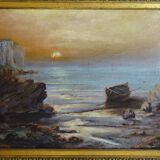 Marine, oil painting on canvas by Louis CADIERRA, 60 x 47 cm