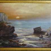 Marine, oil painting on canvas by Louis CADIERRA, 60 x 47 cm