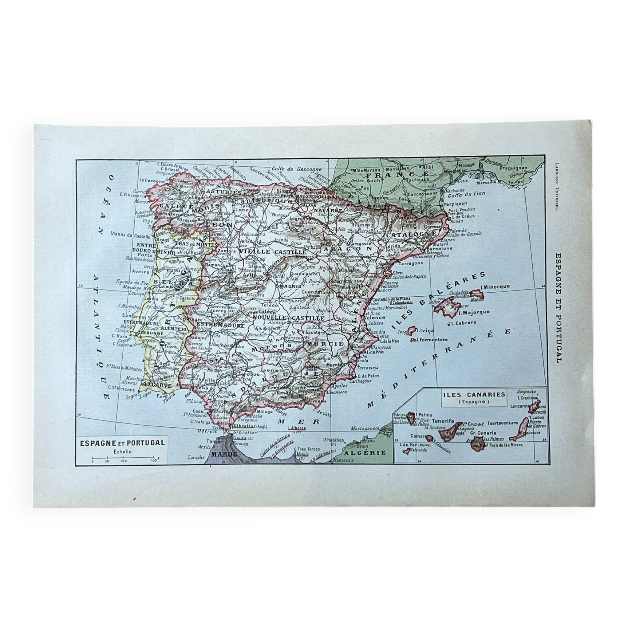 Map of Spain - 20x29cm 1922