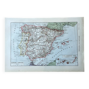 Map of Spain - 20x29cm 1922