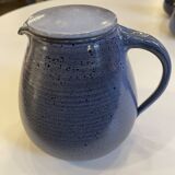 complete blue coffee service in enameled ceramic, Bernard Thiran, ca 1970
