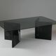 Black veined marble coffee table with smoked glass top, Italy 1970
