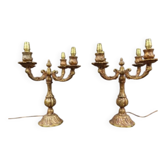Gilded bronze candelabra