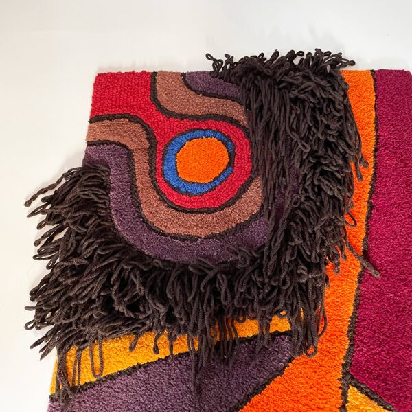 Tapis Moderniste Par Ewald Kröner Pour Schloss Hackhausen Allemagne Années 1970