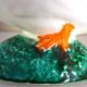 Glazed ceramic bird, signed Vallauris with bright colors