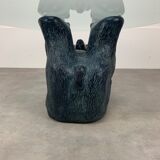 Bear coffee table, vintage glass top