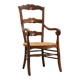 French Provincial Ladder‑Back Armchair with Woven Rush Seat, 19th century