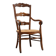 French Provincial Ladder‑Back Armchair with Woven Rush Seat, 19th century