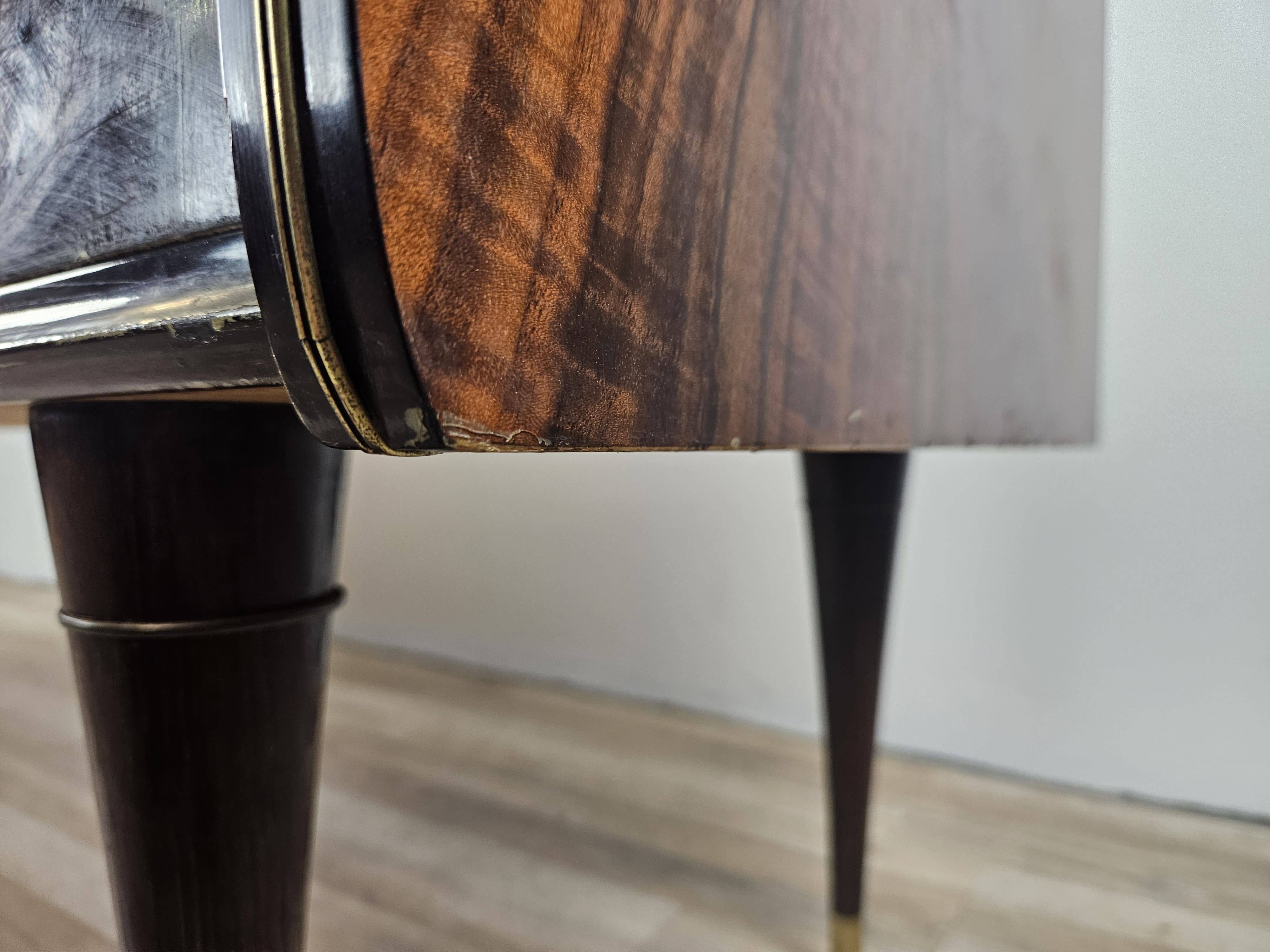 Mid Century 70's Chest of Drawers with Glass Top