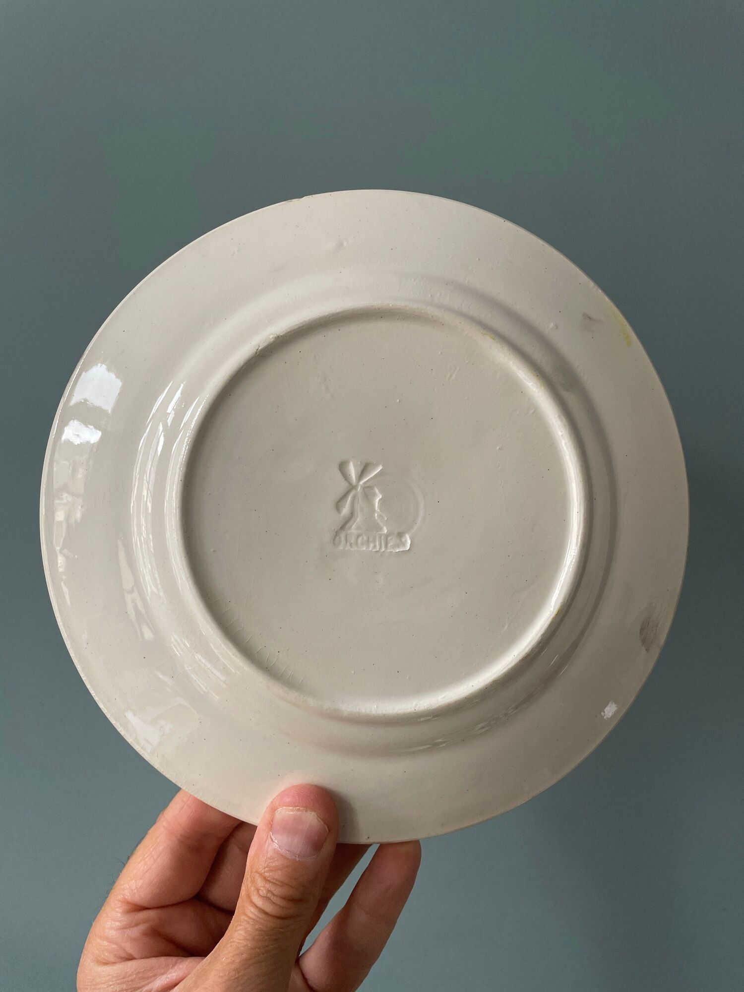 Series of 10 plates in slurry Orchies Moulin des Loups