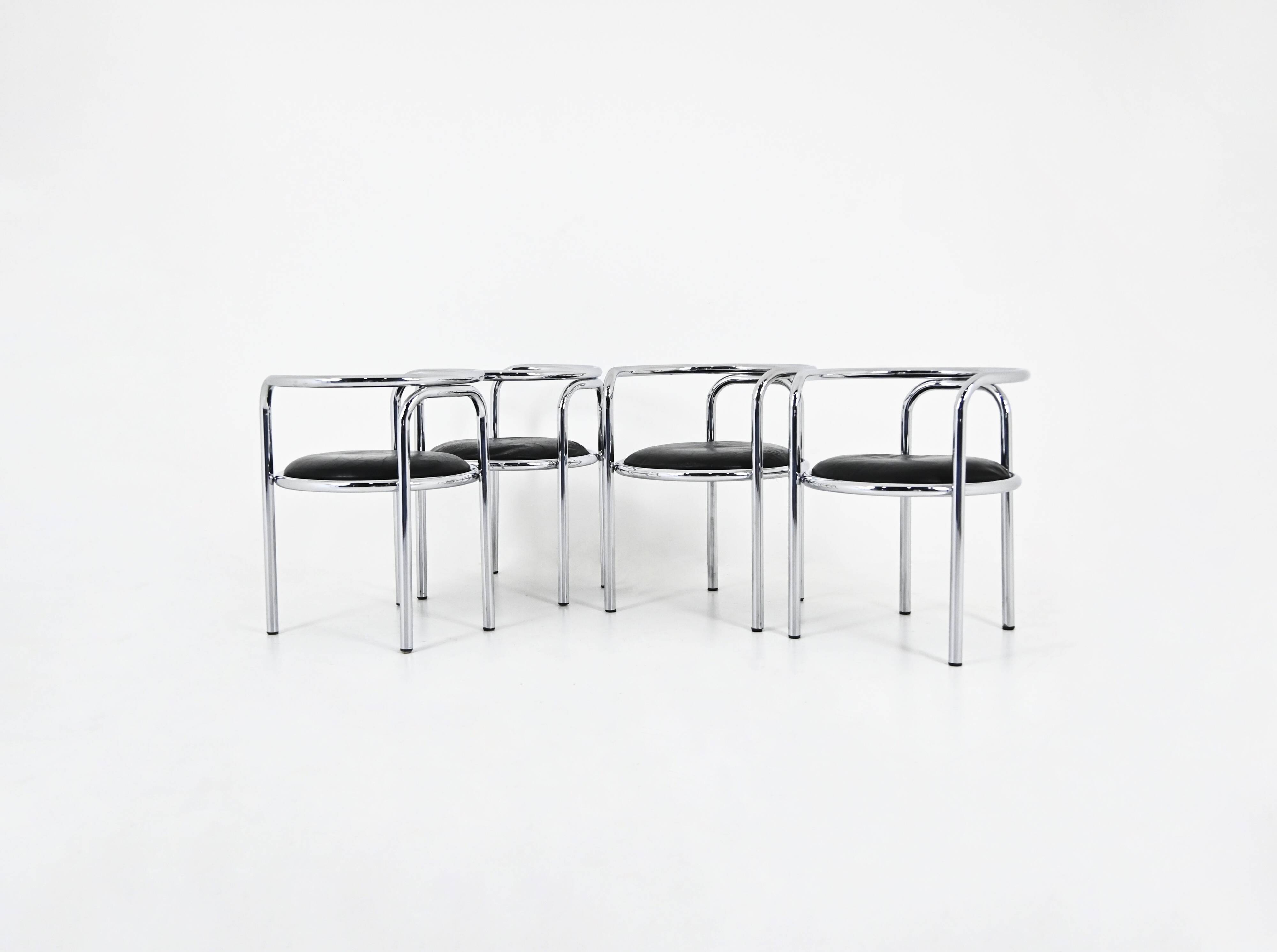 4 “Locus Solus” Chairs by Gae Aulenti for Poltronova, 1960s