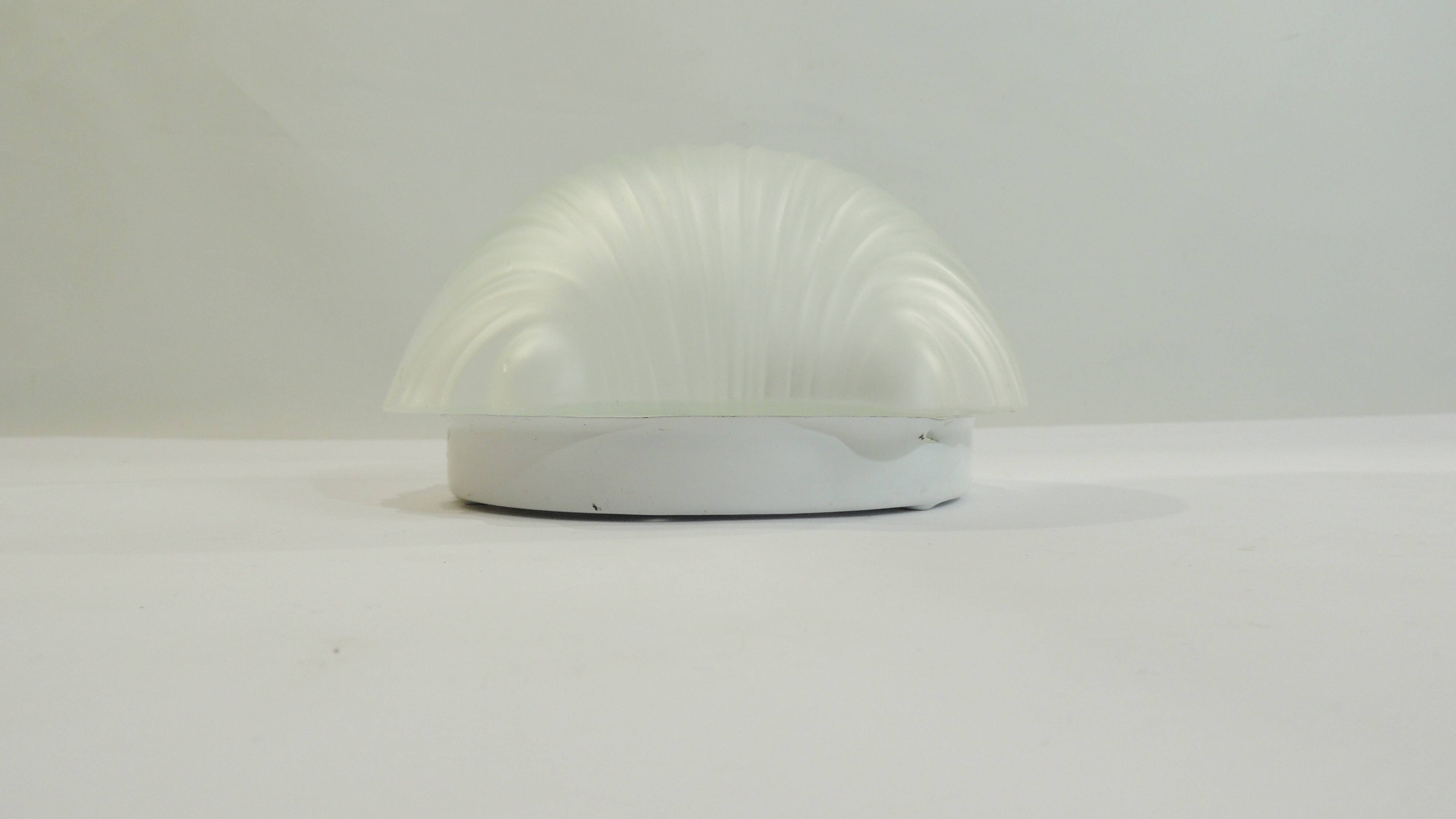 Vintage white opaline glass shell wall light – Ann wall lamp